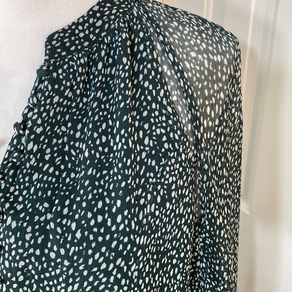 JOIE Ladies Artic Animal Spot Balloon Sleeve Dress Green Size Large‎ - Picture 4 of 15